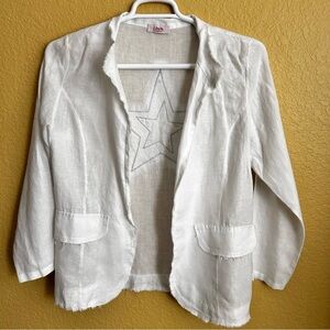 Scandal Lightweight White Linen Blazer
